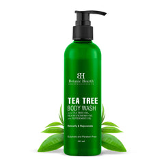 Botanic Hearth Tea Tree Body Wash with Sea Buckthorn Oil, Peppermint Oil | Detoxifies & Rejuvenates | Long Lasting Fragrance | Sulphate & Paraben Free | Shower Gel for Men and Women | 245ml
