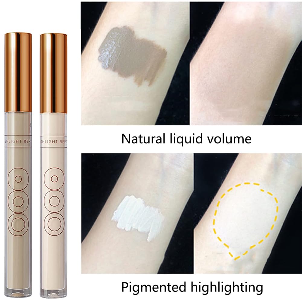 Liquid Contouring Stick, Azonee Concealer Contour Highlighter Stick, 2 Colors Contour Stick Concealer Full Coverage Liquid For Eyes And Dark Circles, Long Lasting Waterproof, Matte Finish Makeup