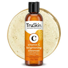 TruSkin Vitamin C Face Wash Cleanser - Brightening Facial Cleanser with Vitamins C & E, Rosehip Oil, Aloe Vera & MSM - Gently Cleanses, Refreshes & Supports Radiant Skin