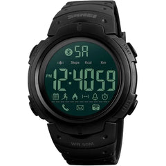 SKMEI Men's Sport Watch Remote Camera Calorie Bluetooth Digital Wristwatches -Black