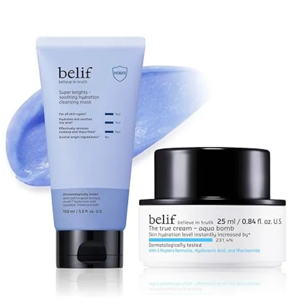 belif Skin Fix Duo  Aqua Bomb x Super Knights Soothing Hydration Cleansing Mask