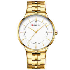 CURREN 8321 Watch Quartz Men Gentlemen Brand Stainless Steel Daily Waterproof Round Dial Wrist Fashion Business Watch - Gold