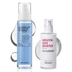 MEDITHERAPY Clear Hydration Booster Duo – Hyaluronic Acid Serum XXL & Arbutin Skin Booster Serum, Moisture & Tone Care Bundle for Even-Looking Skin