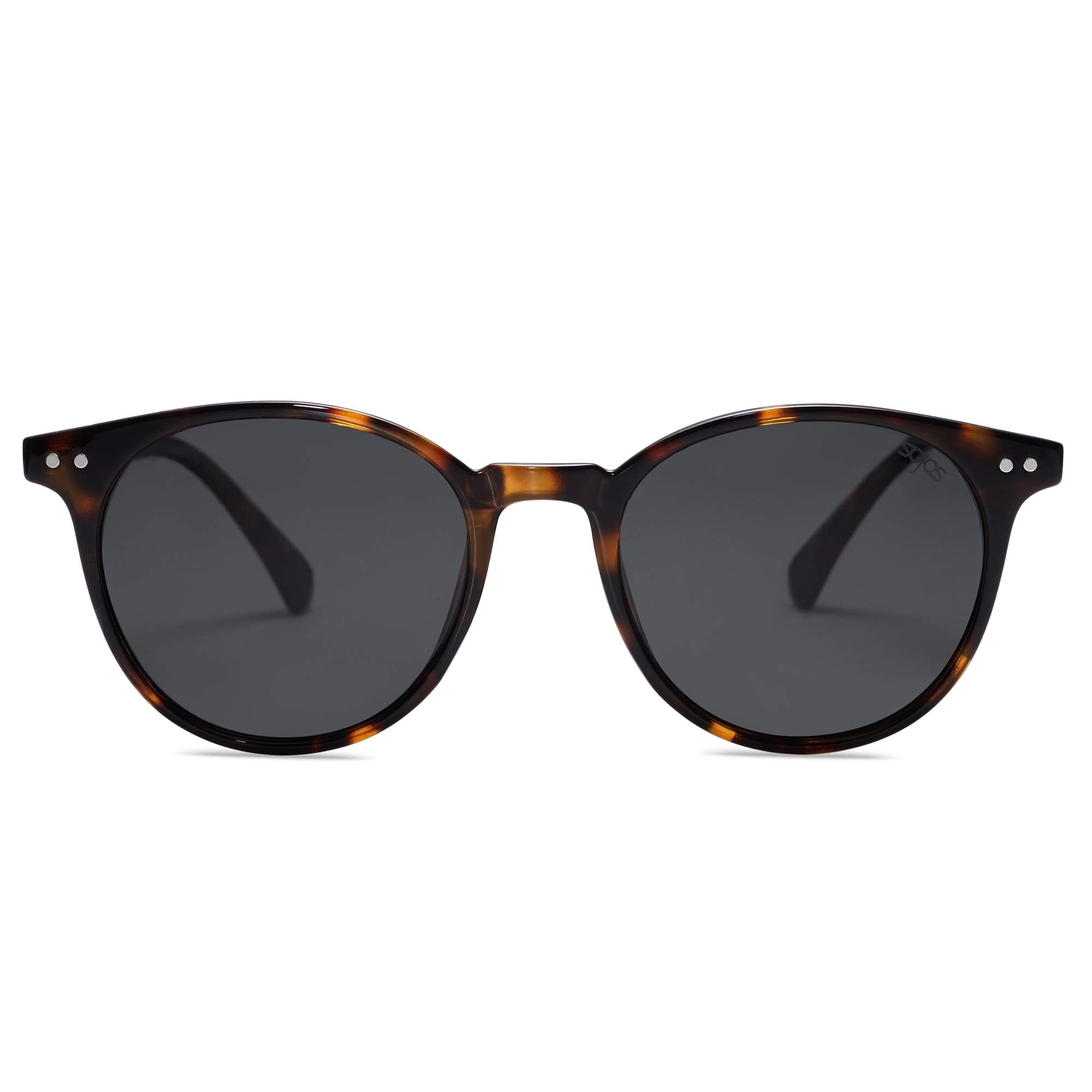 SOJOS Small Round Classic Polarized Sunglasses for Women Men Vintage Style UV400 Lens MAY SJ2113