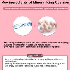 MIBA Ion Calcium Foundation Double Cushion. Apply mineral. Keeps clean makeup even after multiple coats. Includes 2 big size puffs (#21 Light Skin)