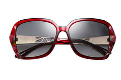 FEISEDY Polarized Women Square Sunglasses Sparkling Composite Shiny Frame B2289