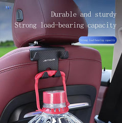Amexim Jetour Branded Rear Seat Hook Bracket for Storage Rack | Carbon-fiber Mobile Phone Holder for back Seat Passangers