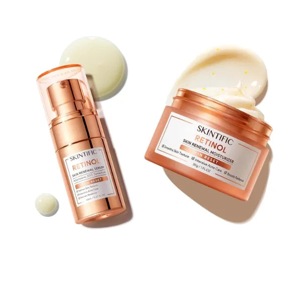 SKINTIFIC Retinol Skin Renewal Set – Retinol Serum & Moisturizer for Smoother, Radiant Skin