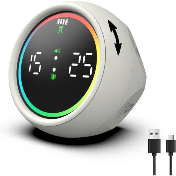 V-CHECKER Pomodoro Timer Cube – Productivity Timer with Preset Countdown, Stopwatch & Alert Modes for Study, Work & ADHD