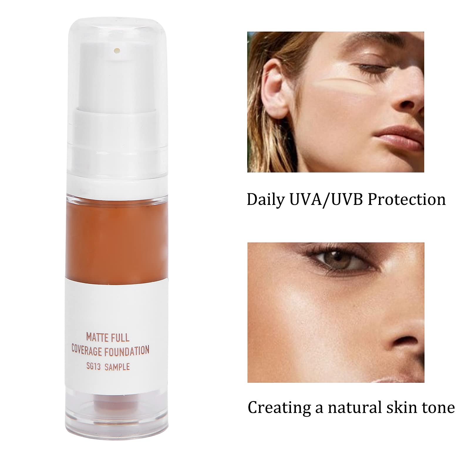 Matte + Liquid Foundation Makeup, 30ml SPF30 Sunscreen Blemish Covering Concealer, Liquid Foundation Oil Control Concealer Matte Foundation(11)