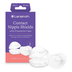 Lansinoh Contact Shields for Breastfeeding, 2 Shields (24mm) and Case