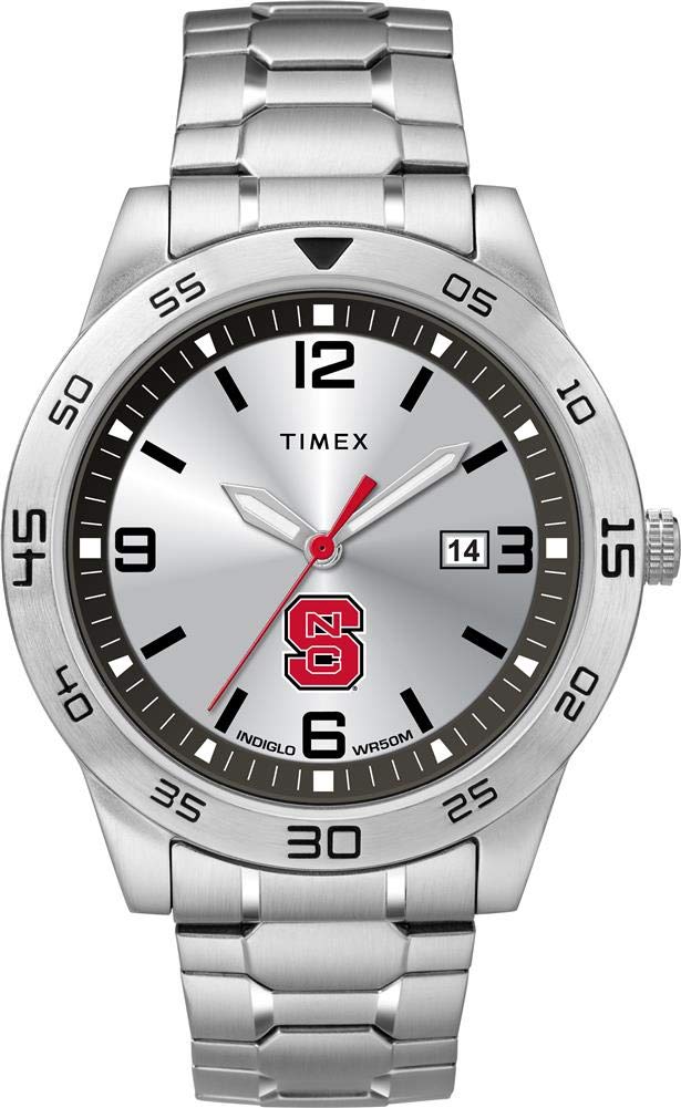 Timex Tribute Men's Citation 42mm Quartz Watch with Stainless Steel Strap - NC State Wolfpack