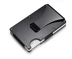 Metal Credit Card Holder Travel Mini RFID Wallet Men Card Case Porte Carte Male Money Clip Black