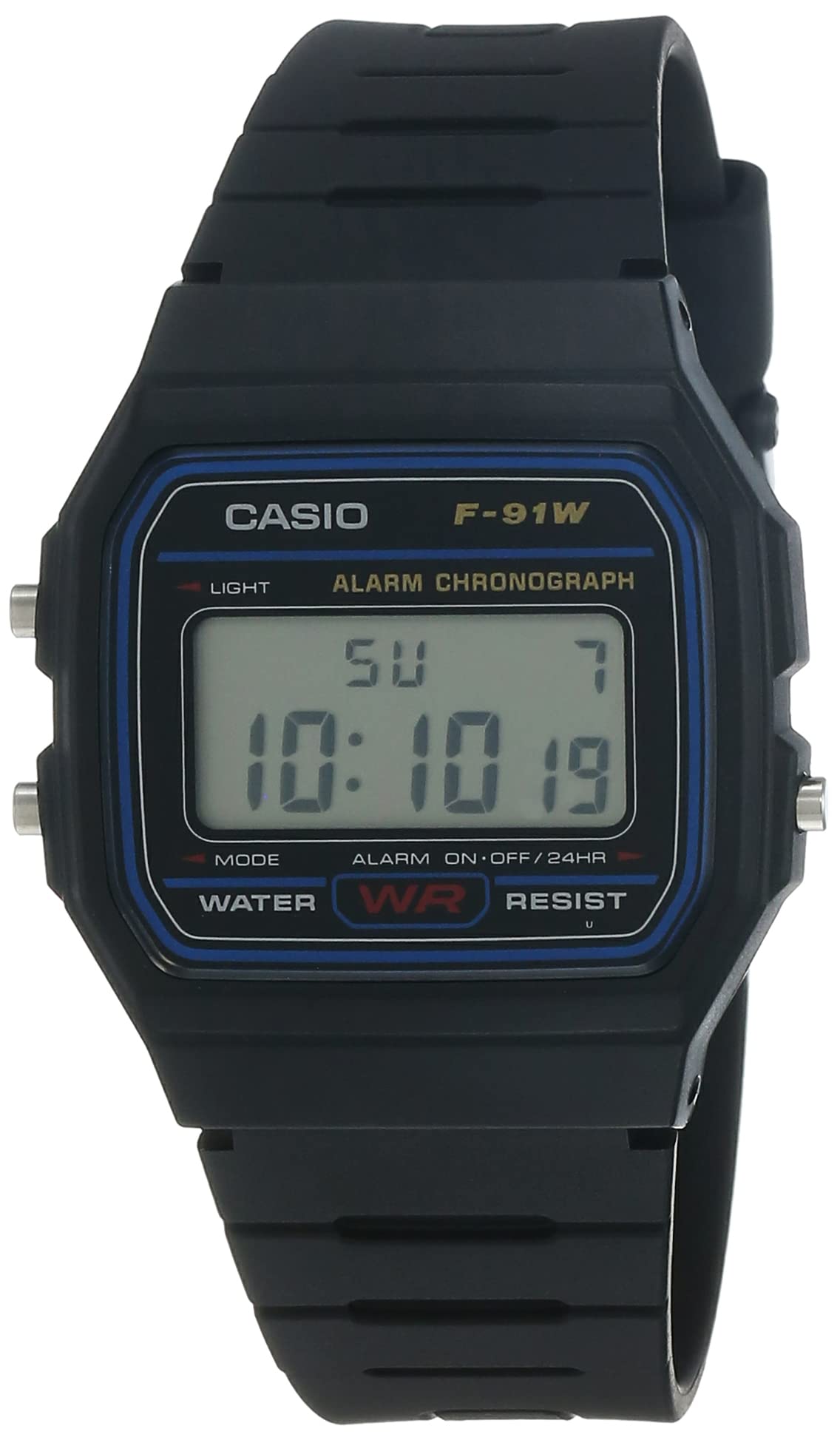 Casio F91W-1 Mens Classic Chronograph Alarm LCD Digital Watch,(F-91W-1DG) Black