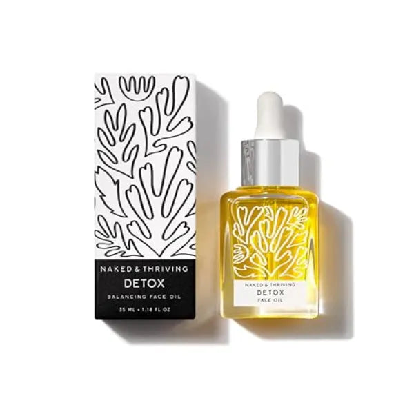 Naked & Thriving Detox Balancing Face Oil Organic, Vegan, & Natural Derived Skin Care For Oily and Blemish Prone Skin with Jojoba, Primrose and Almond Oils f(1.18 oz/35 mL)