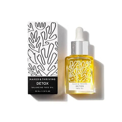 Naked & Thriving Detox Balancing Face Oil Organic, Vegan, & Natural Derived Skin Care For Oily and Blemish Prone Skin with Jojoba, Primrose and Almond Oils f(1.18 oz/35 mL)