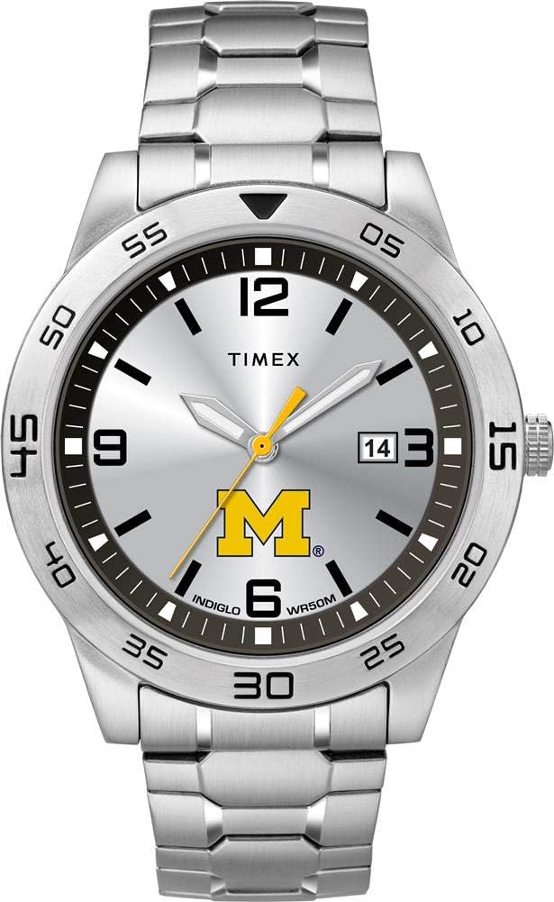 Timex Tribute Men's Citation 42mm Quartz Watch with Stainless Steel Strap - Michigan Wolverines