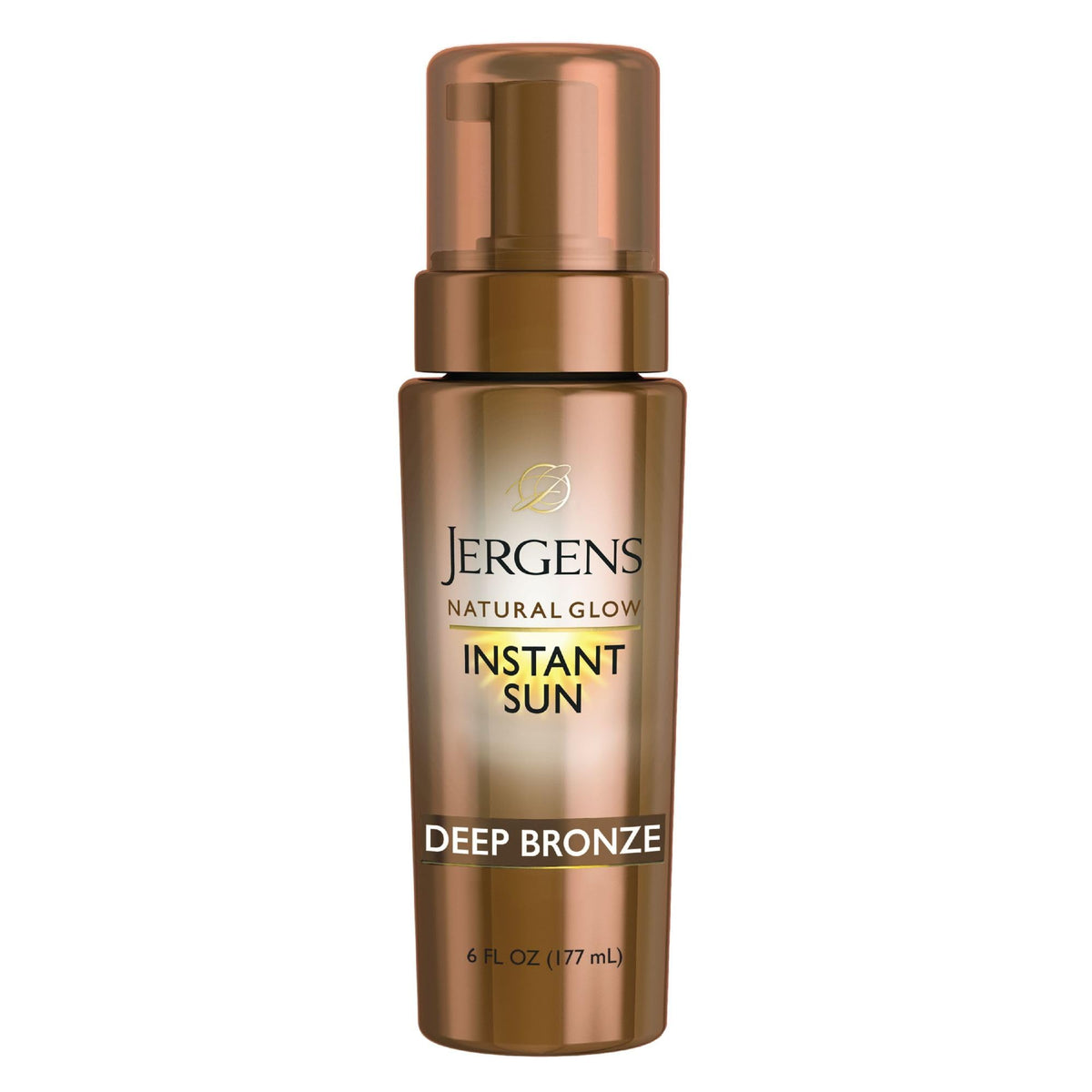 Jergens Natural Glow Instant Sun Body Mousse, Self Tanner for Deep Bronze Tan, 6 Ounce, Sunless Tanning Body Bronzer, Natural Looking
