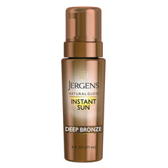 Jergens Natural Glow Instant Sun Body Mousse, Self Tanner for Deep Bronze Tan, 6 Ounce, Sunless Tanning Body Bronzer, Natural Looking