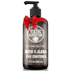 Viking Revolution Biotin Men's Conditioner - Eucalyptus & Peppermint with Jojoba & Mint Oils - For Dry Hair (17 Oz)