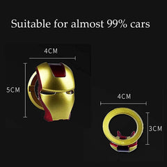 ELECDON Car Engine Start Stop Button Cover, Captain America and Iron Man Decorative Ring Push Start Button Cover Ignition Protective Cover Universal Button Anti Scratch Decorative Stickers 2packs