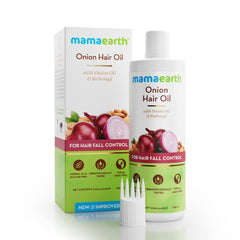 Mamaearth Onion Hair Oil for Hair Growth & Hair Fall Control | With Onion Oil, Almond Oil & Redensyl | Strengthens Roots, Boosts Density & Repairs Damage | Non-Sticky & Nourishing | 250ml