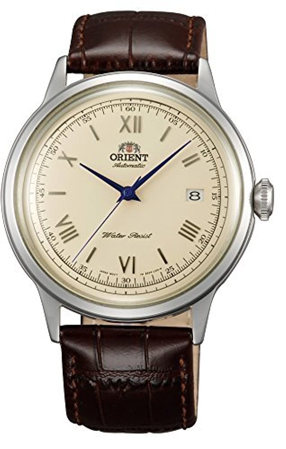 Orient Men's '2nd Gen. Bambino Ver. 2' Japanese Automatic Stainless Steel and Leather Dress Watch, Color:Brown (Model: FAC00009N0)