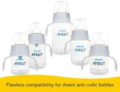NALACAL 4 Pack Baby Bottle Handles for Philips Avent Anti-Colic and Air Free Vent Baby Bottles, Compatible Avent Bottle Holder for Baby, White