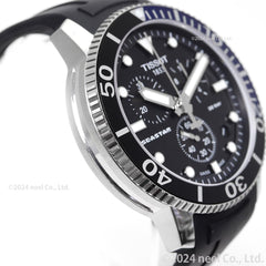 Tissot Seastar GTS QTZ CHR SS SYN BK IND, Black, Quartz Movement