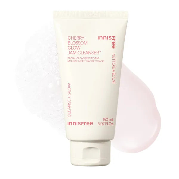 Innisfree Cherry Blossom Glow Jam Cleanser, Sulfate Free, Korean Face Wash, Cleansing Foam for Glowing Glass Skin, 5.07 Fl Oz