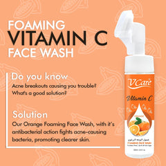 V Care Foaming Face Wash 200ml | Vitamin C Infused | Gentle Cleanser for Naturally Healthy Skin