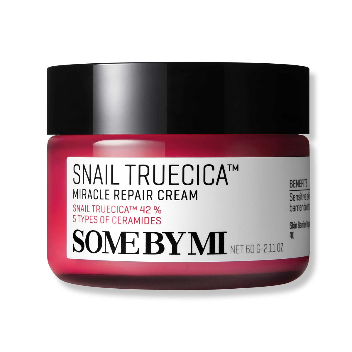 Some By Mi Snail Truecica Miracle Repair Cream | 60g | Made From Snail Mucin For Sensitive Skin | Daily Repair Face Moisturizer For Acne Marks & Strengthen Skin Barrier