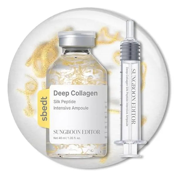 SUNGBOON EDITOR Silk Peptide Intensive Lifting Ampoule Korean Anti-Aging Serum for Face with Collagen & 30 Peptide Complex Skin Tightening & Firming (Botox Effect) 72H Hydration