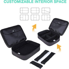 VOL Electronic Organizer, Accessories Organizer Travel Double Layer Electronics Bag Large for 10.5 inch iPad Pro, Adapter, Cables (Bule)