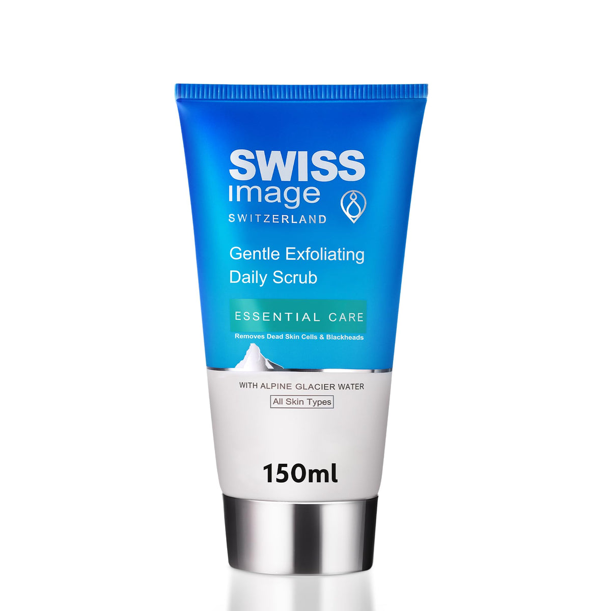 Swiss Image Face Scrub Gentle Exfoliating 150 ml | Removes Dead Skin Cells & Blackheads, Unclogs Pores & Smooths Skin Texture | All Skin Types | For Men & Women | Swiss Made