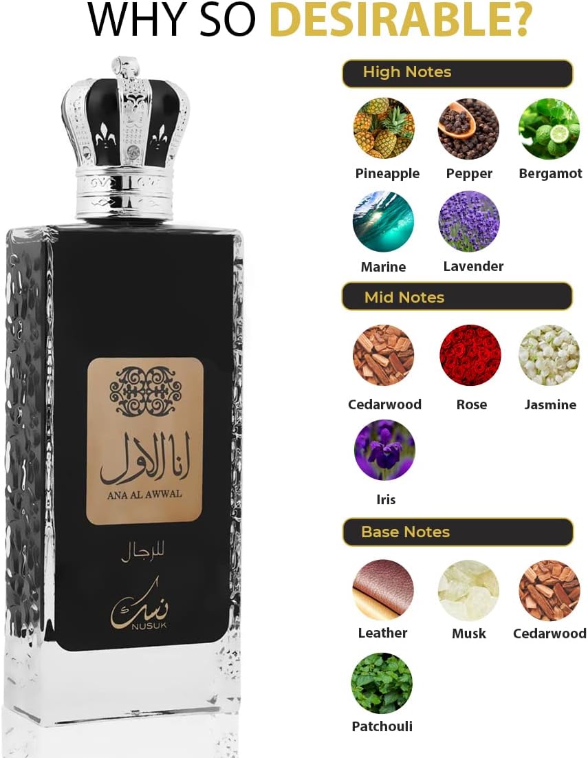 Ana Al Awwal by Nusuk Eau De Parfum Spray 3.4 oz / 100 ml (Men)