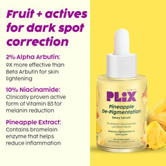 PLIX THE PLANT FIX - 5% Pineapple Foaming Face Wash And Serum Combo for Pigmentation & Dark Spots, Dillness, Reveal A Brighter, Even Toned Complexion