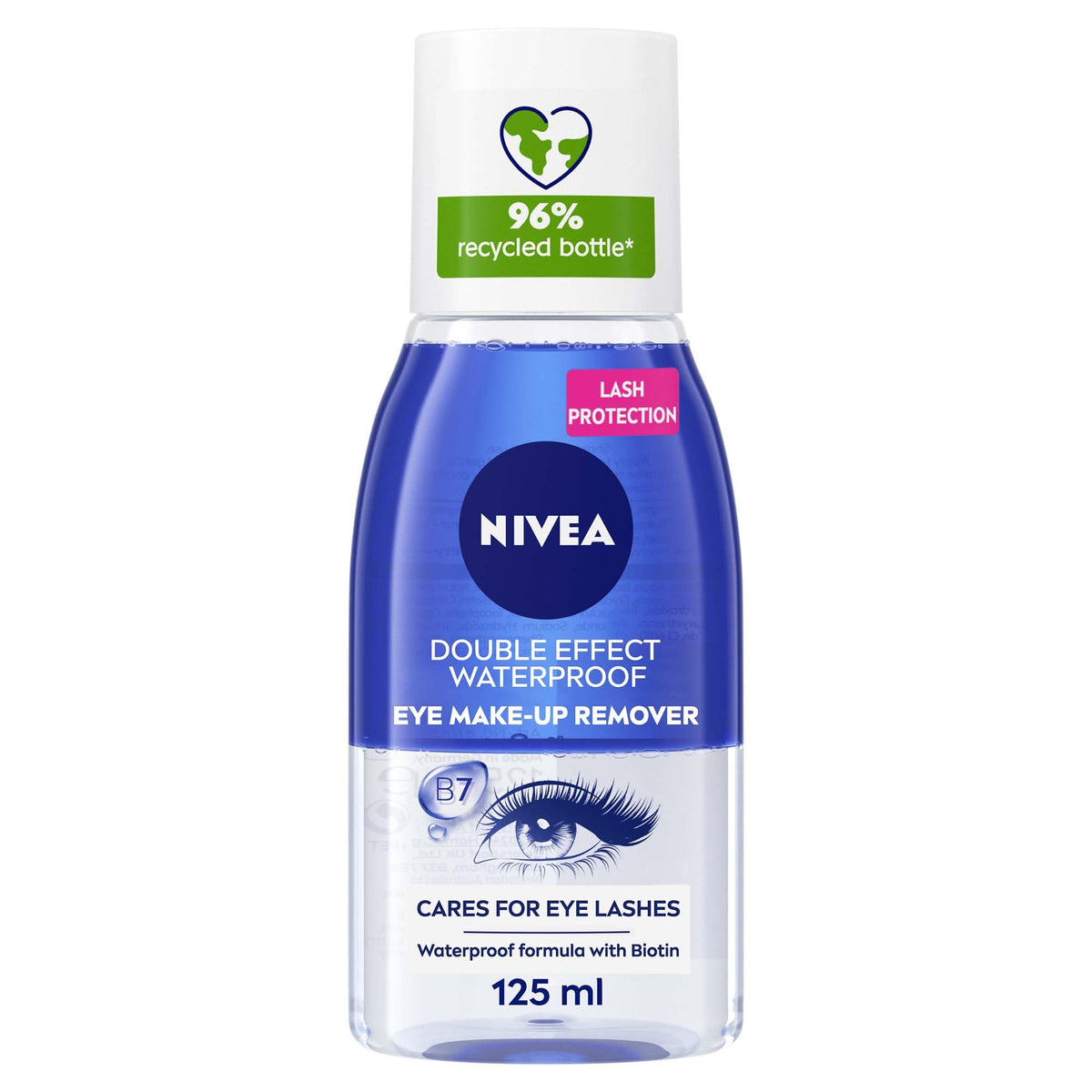 NIVEA Eye Makeup Remover, Double Effect Sensitive Lashes Protection, 125ml