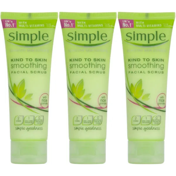 Simple Kind to Skin Smoothing Facial Scrub, 2.5 Ounce / 75 Ml (Pack of 3)