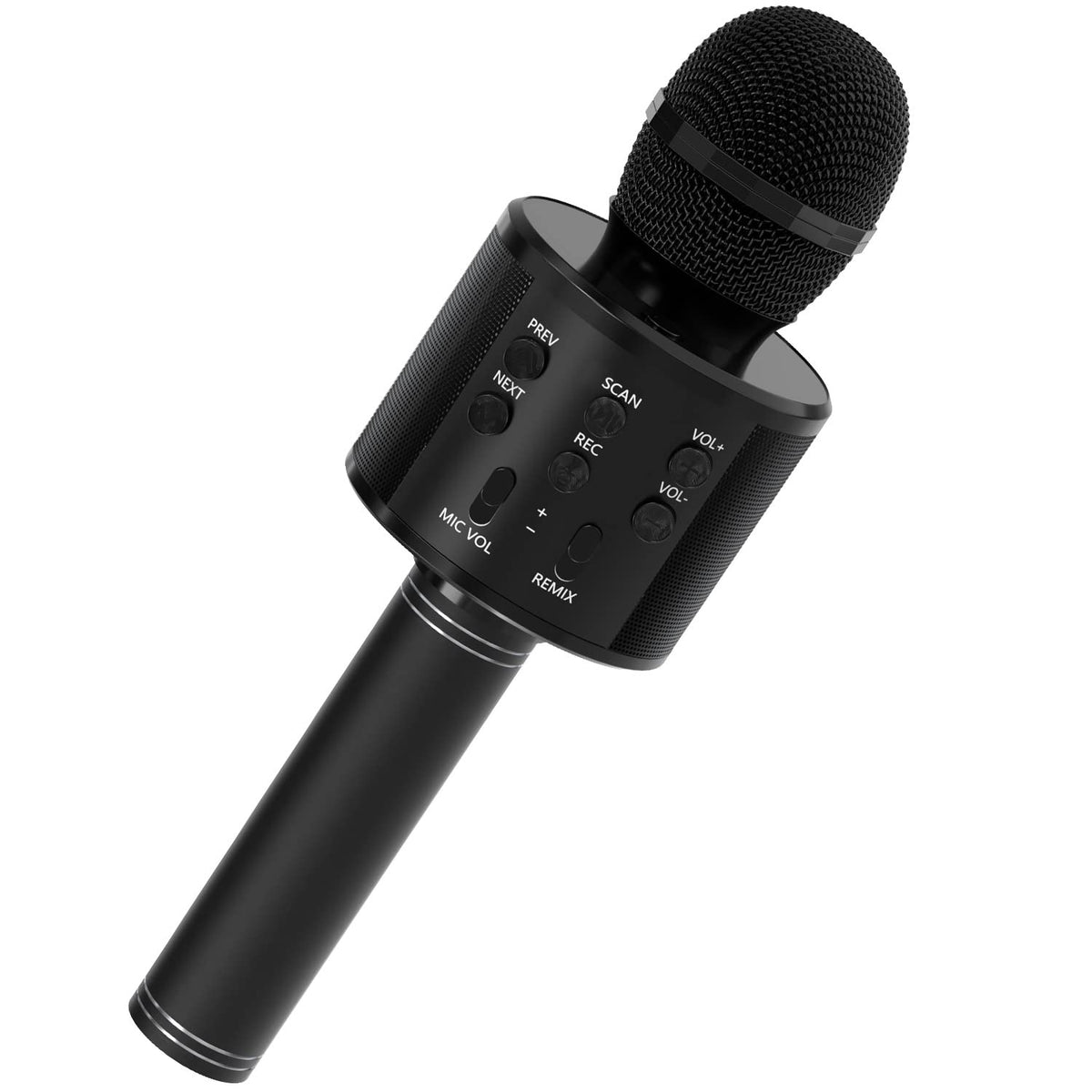 Kids Microphone for Singing, Wireless Bluetooth Karaoke Microphone for Adults, Portable Handheld Karaoke Machine, Toys for Boys and Girls Gift for Birthday Party (Black)