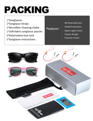 Flexible Kids Sunglasses Polarized Sports Sun Glasses Girls Boys Shades with Straps UV400 Protection Eyewear for Age 2-10