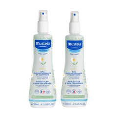 Mustela Baby Hair Styler & Skin Freshener - with Natural Avocado & Chamomile Water, Vegan & Hypoallergenic for Hair and Body - 200ml + 200ml (Pack of 2)