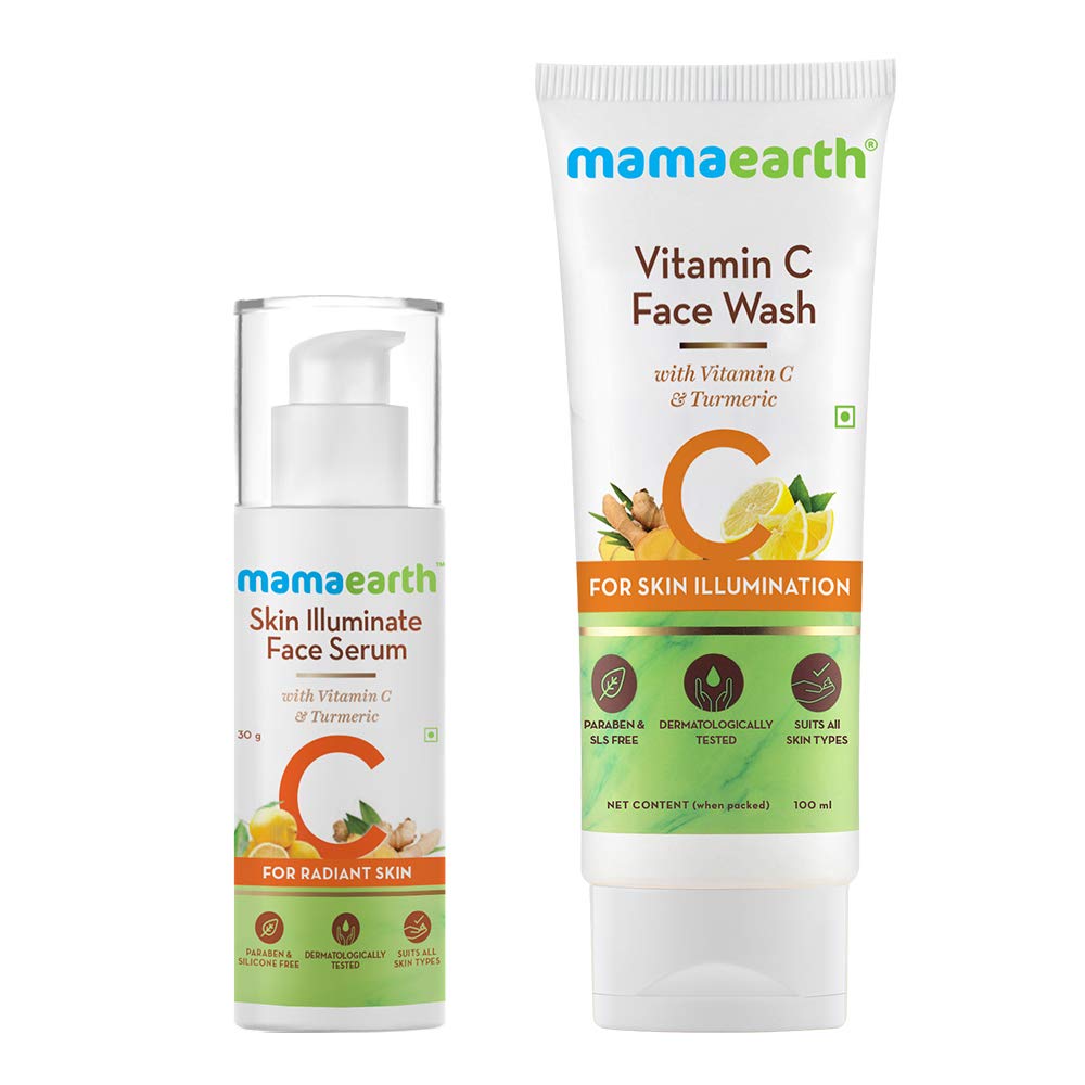 Mamaearth Vitamin C Radiance Combo (Vitamin C Face Wash - 100ml + Face Serum, 30g