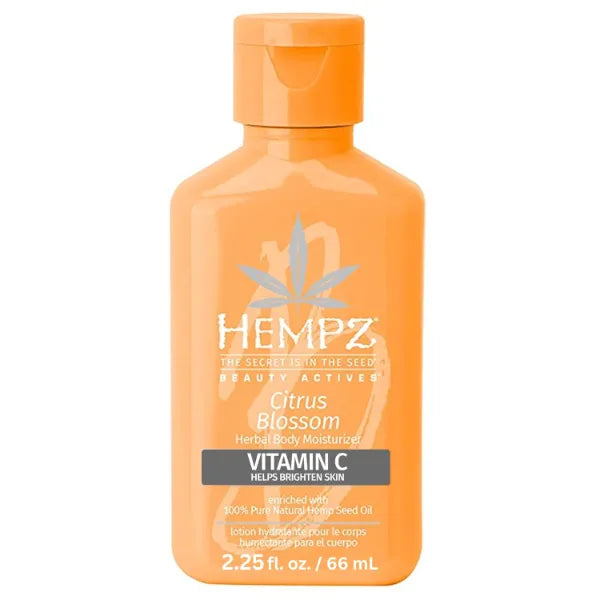 Hempz Body Lotion - Citrus Blossom Limited Edition Mini Daily Moisturizing Cream, Shea Butter, Aloe, Body Moisturizer - Skin Care Products, All Natural Hemp Seed Oil - 2.25 Fl Oz