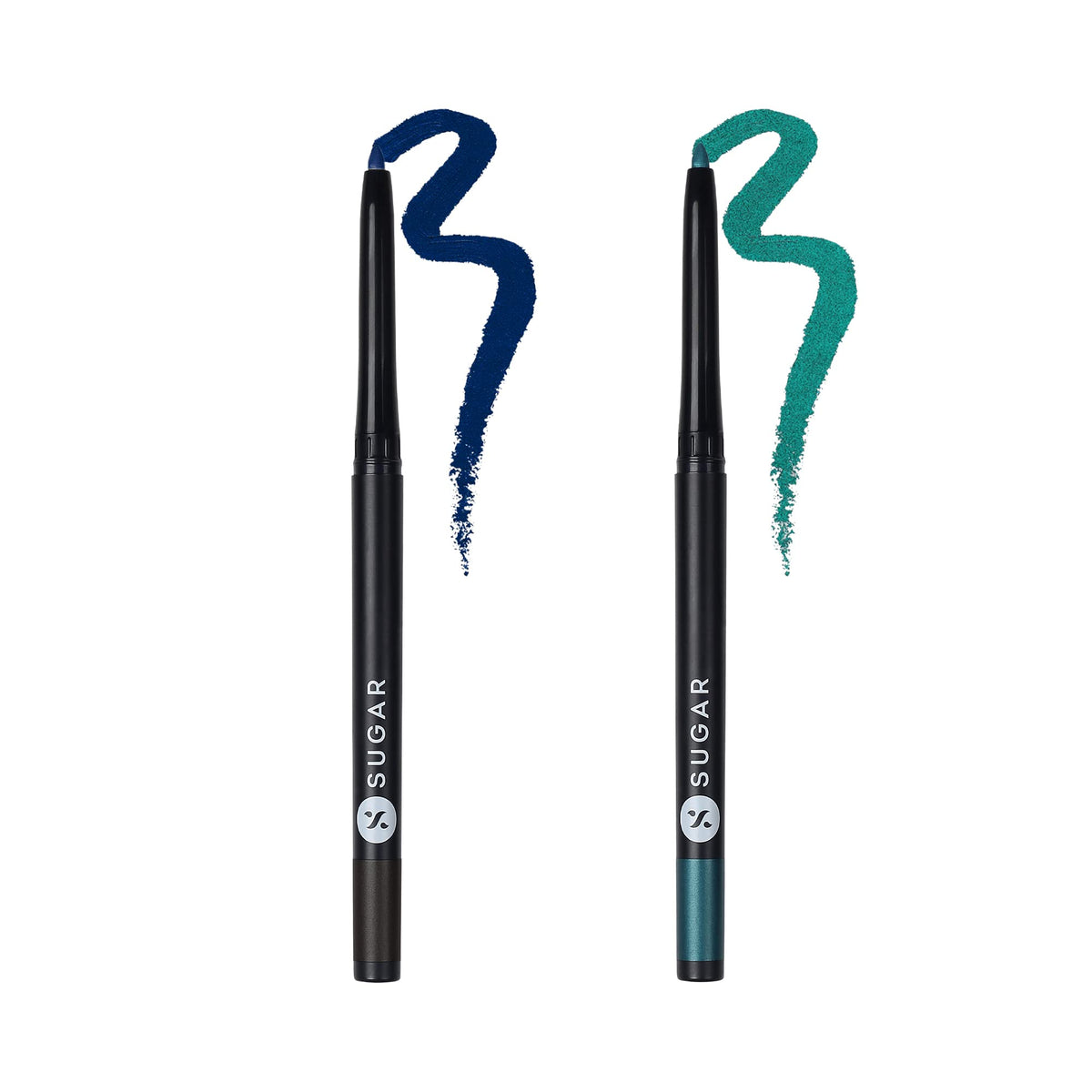SUGAR Cosmetics Kohl Of Honour | Waterproof Kajal | Lasts Upto 12 Hrs | 03 Aqua Lung & 04 True Blue - Pack Of 2, Pencil, Shimmery