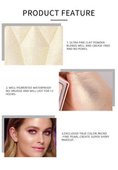 Diamond Highlight Powder Palette, Highlighting,Trimming & Blush 3 Uses Shimmer Powder, Glitter Bronzer Highlighter Powder Palette Highlighting Shimmering Powder (#03 Light Pink)