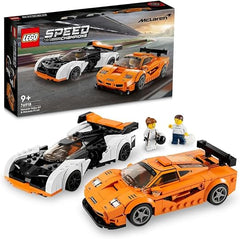 LEGO 76918 Speed Champions McLaren Solus GT & McLaren F1 LM, 2 Iconic Race Car Toys for Boys & Girls, Hypercar Model Building Kit, Collectible 2023 Set