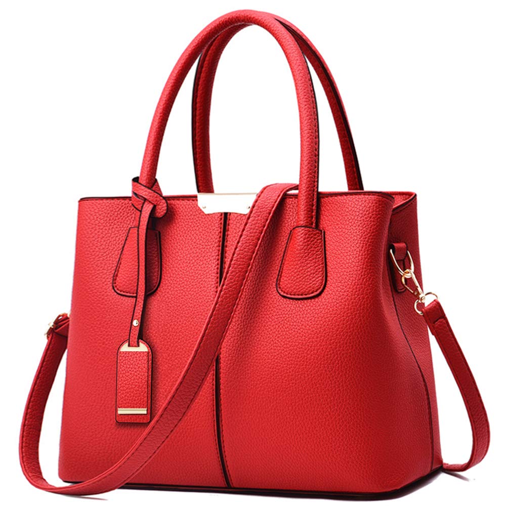 COCIFER Purses and Handbags for Women Shoulder Tote Bags Top Handle Satchel - Red