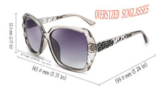 FEISEDY Polarized Women Square Sunglasses Sparkling Composite Shiny Frame B2289