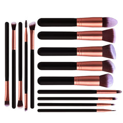 ORiTi Makeup Brushes 14 pcs Professional Cosmetic Makeup Brush Set Premium Synthetic Foundation Brush Blending Face Powder Blush Concealers Eyeshadow Brush Make up Brushes Set (Rose Golden)